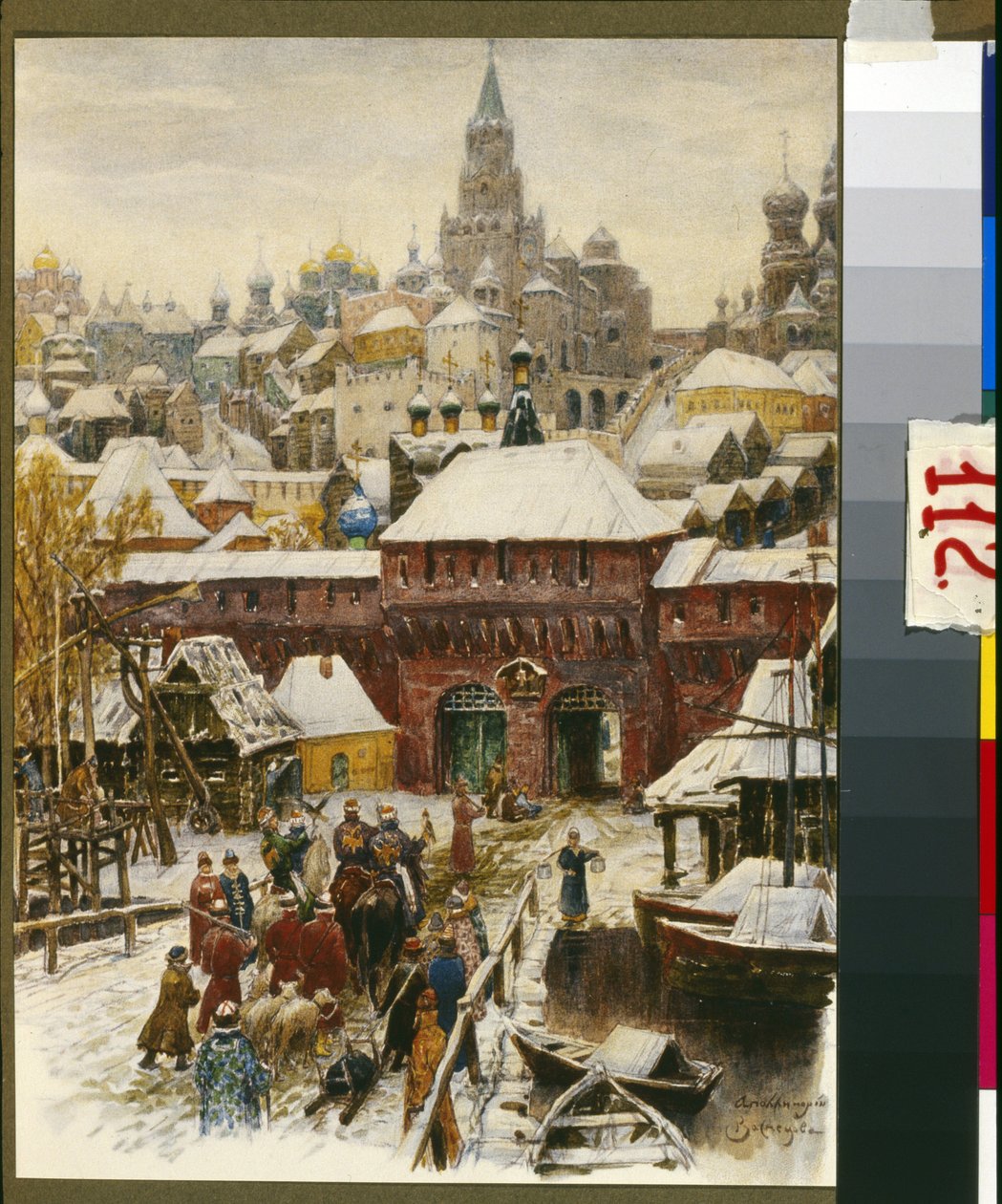 Moscou au 17e siecle（17 世纪的莫斯科）。Oeuvre de Appolinari Mikhaylovich Vasnetsov (1856-1933), lithographie.俄罗斯艺术，19 世纪末至 20 世纪初。莫斯科历史与重建博物馆，莫斯科。 作者 维克多。