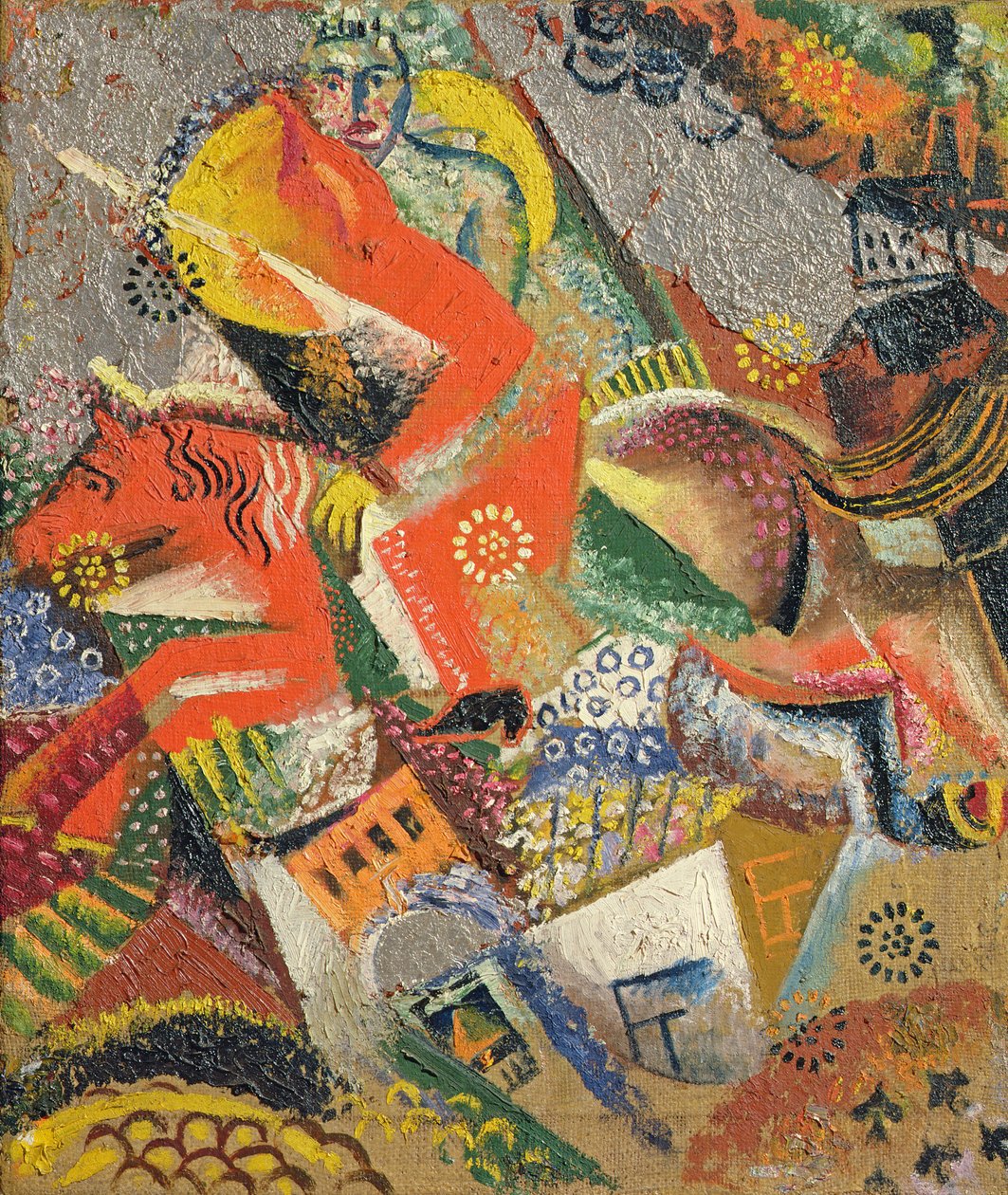 与红骑士组成，1920年（油画布上的油画） 作者 维克托·尼坎德罗维奇·帕尔莫夫（Victor Nikandrovich Palmov）