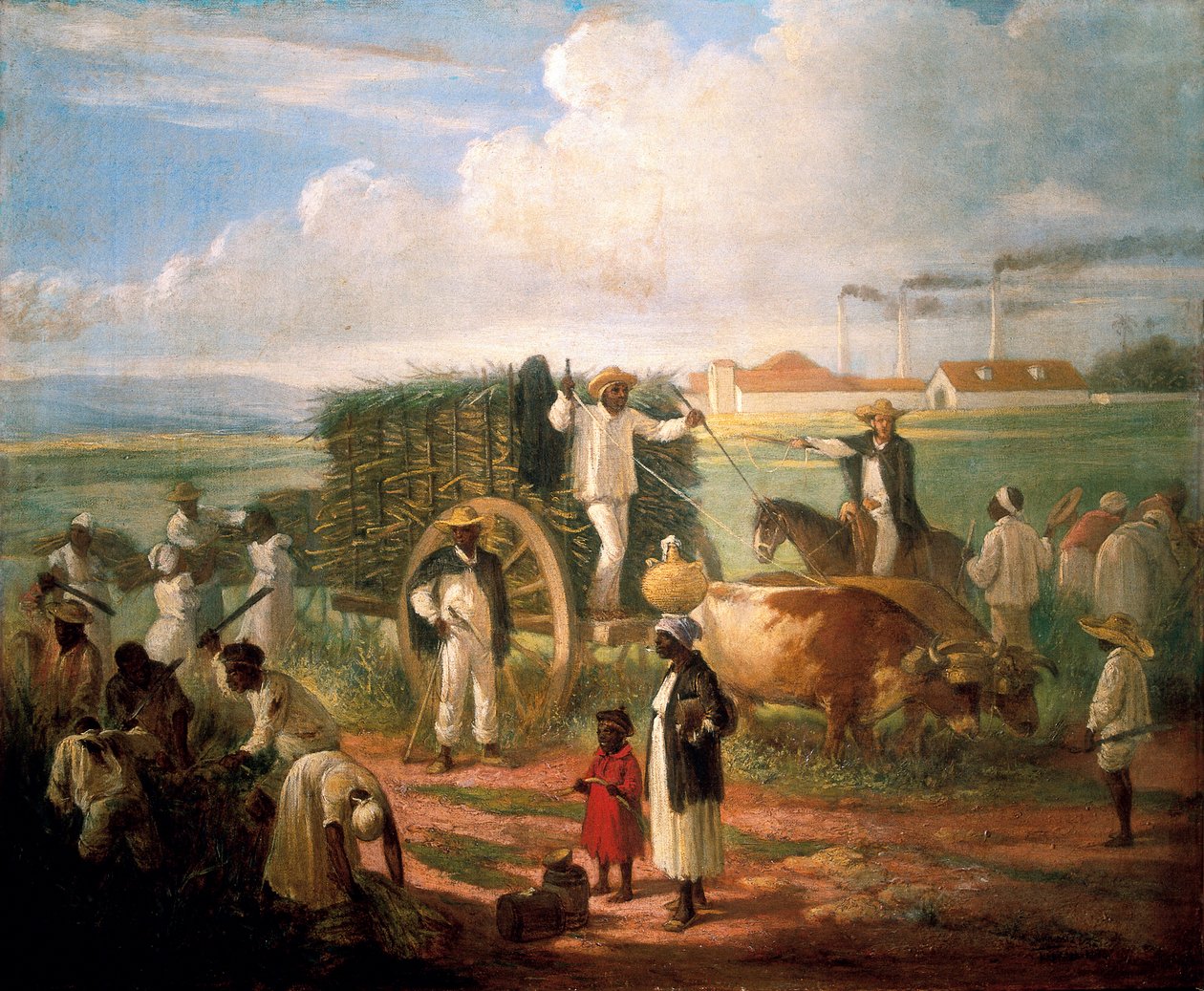 收割芦苇。维克多-帕特里西奥-德-兰达卢兹（1829-1889 年）的画作 作者 维克多·帕特里西奥·德·兰达鲁兹
