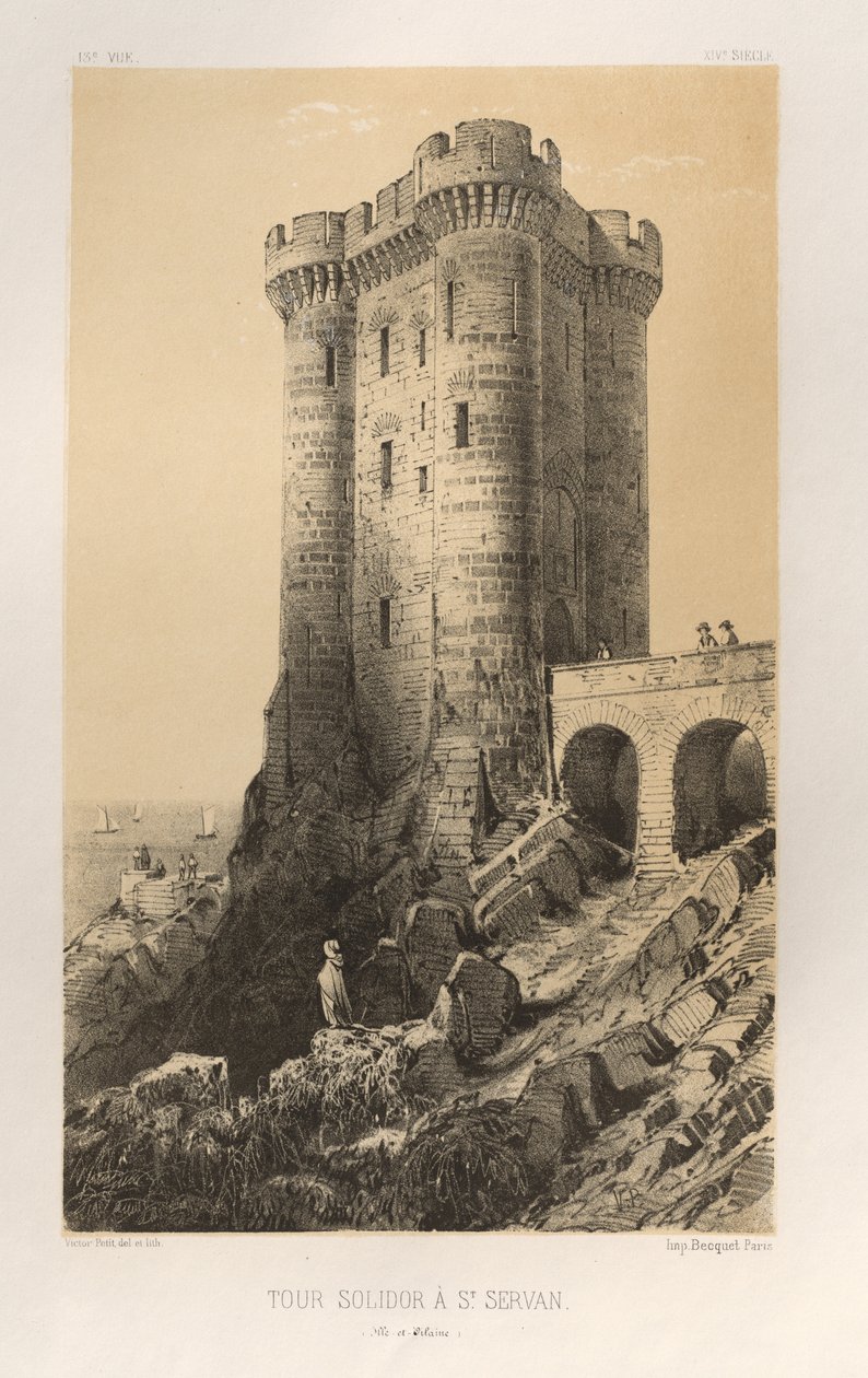 Architecture Pittoresque ou Monuments des xveme.Et xvieme.Siecles: Chateaux De France des XV et XVI Siecles: Pl.13, Tour Solidor a St. 作者 维克多·佩蒂特