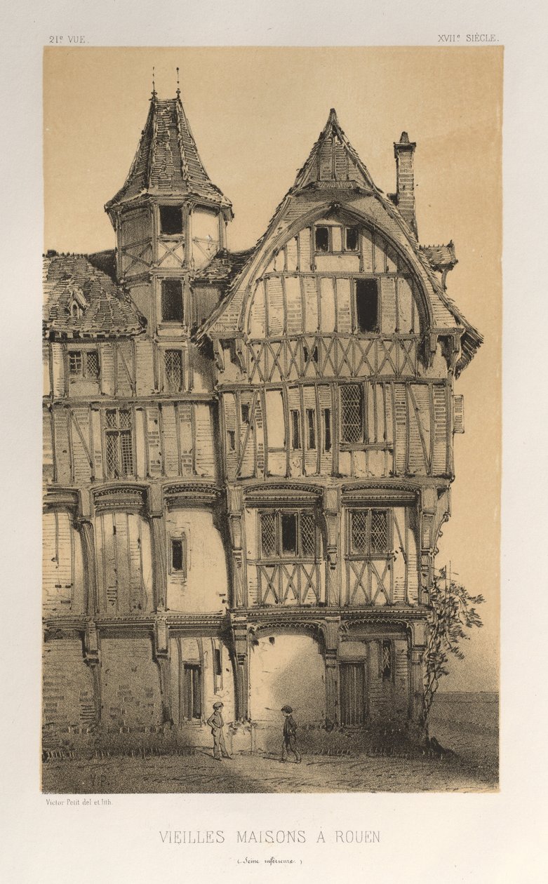 …… 21，Vielles Maisons A Rouen Seine-Inferieure，1860年出版。 作者 维克多·佩蒂特