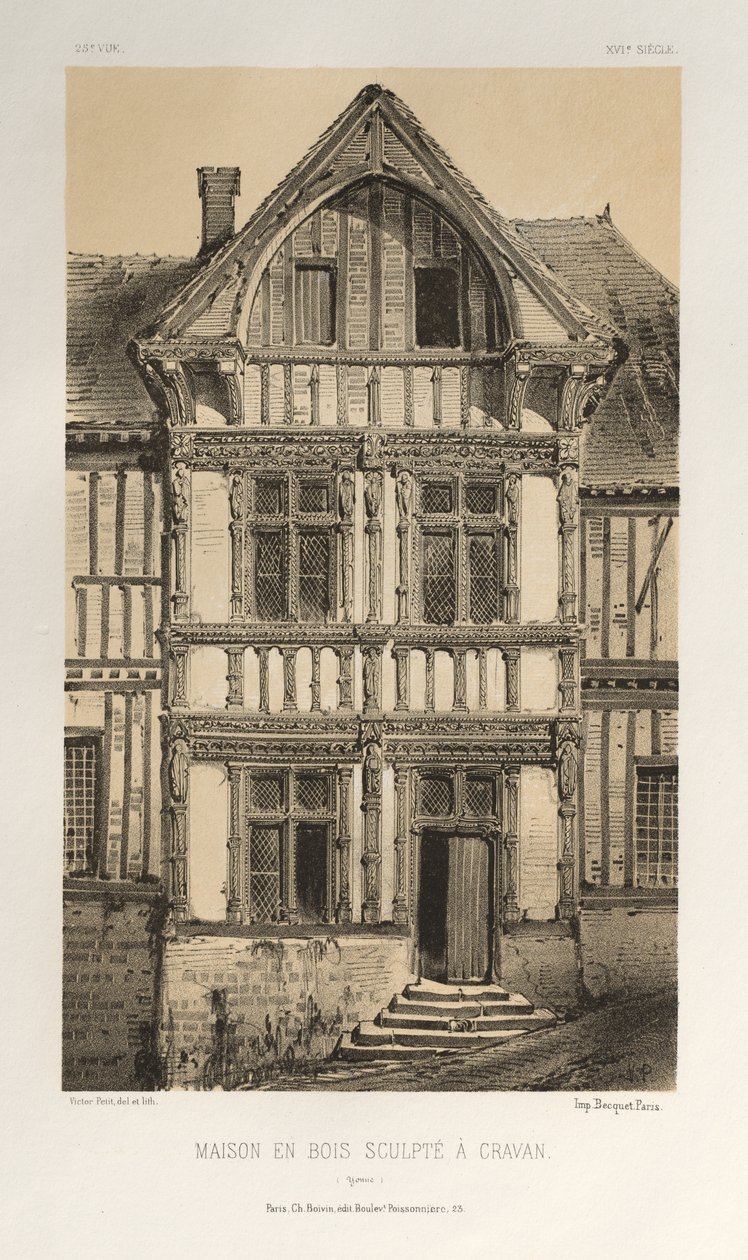 …… 25日，Maison En Bois Sculpte A Cravan Yonne出版，1860年。 作者 维克多·佩蒂特