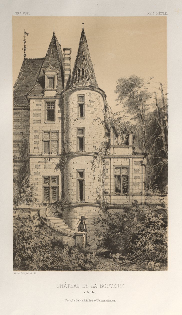 ..Pl。 29，Chateau De La Bouverie Sarthe，1860年。 作者 维克多·佩蒂特