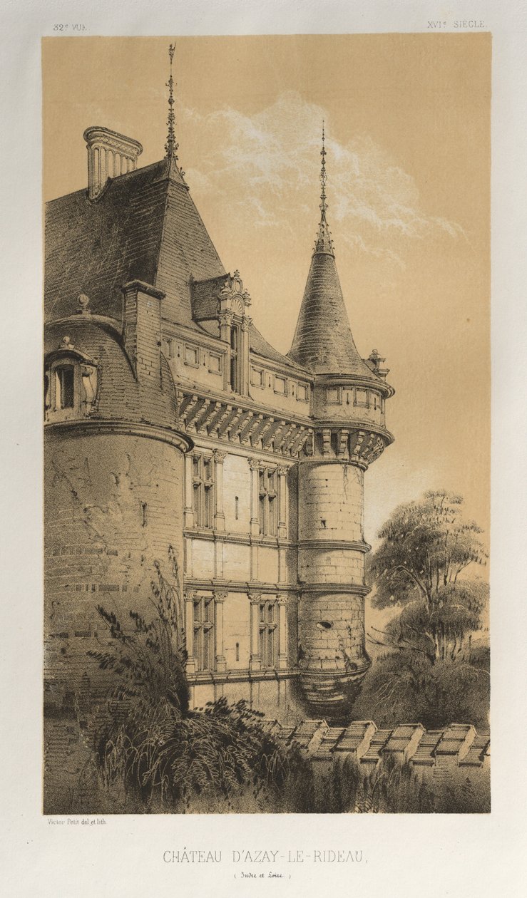 ... PL。 32，达萨伊勒里多城堡和卢瓦尔河城堡，1860年。 作者 维克多·佩蒂特