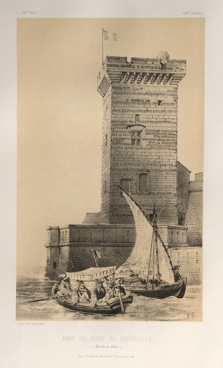... PL。 34，Tour Du Port De Marseille Bouches DuRhône，1860年。 作者 维克多·佩蒂特