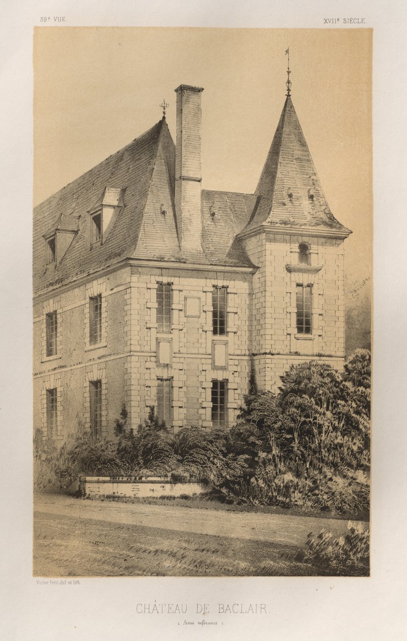 ... PL。 59岁，塞纳河谷的Baclair城堡，1860年。 作者 维克多·佩蒂特
