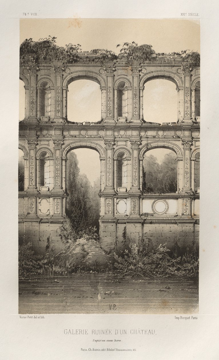 …… 74岁，鲁尼·邓城堡画廊，来自一幅旧画，1860年。 作者 维克多·佩蒂特