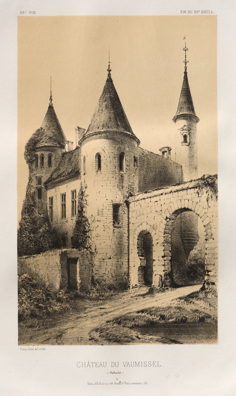 …… 89，沃沃城堡（Châteaudu Vaumissel Calvados），1860年。 作者 维克多·佩蒂特