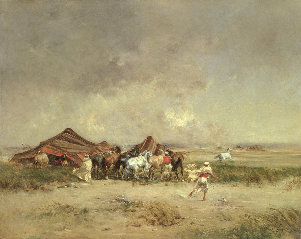 阿拉伯营地，1872年 作者 维克多·皮埃尔·休格