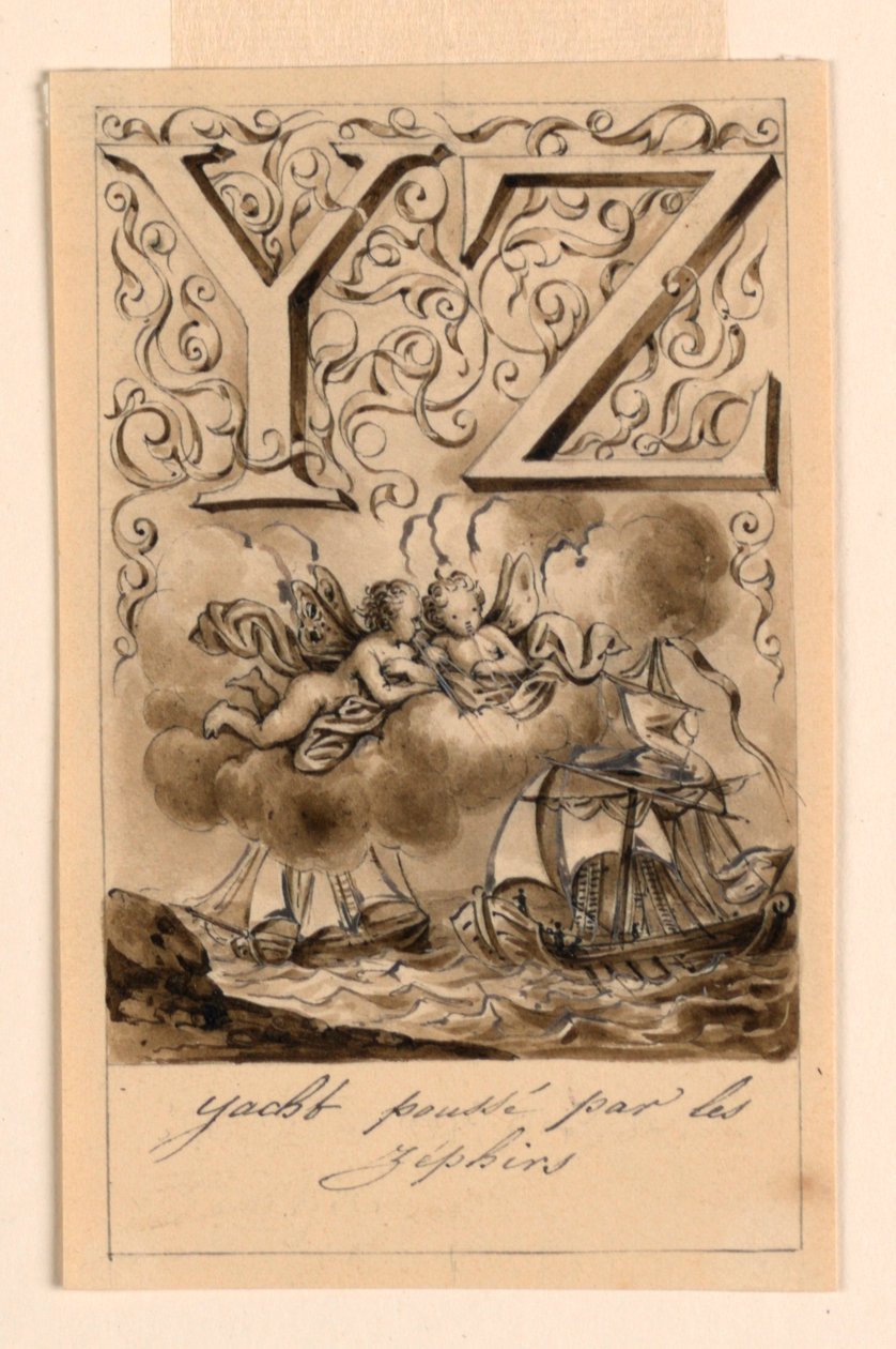 入门书字母 Y 和 Z 的设计：Yacht/ Zéphir（由 Zephyrs 驱动的游艇） 作者 维克多·文森特·亚当