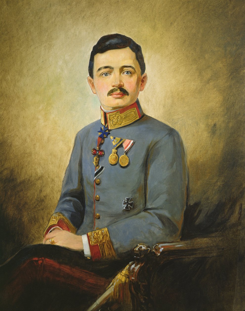 奥地利查理一世（1887-1922 年），约 1916 年（布面油画） 作者 维也纳内多曼斯基工作室