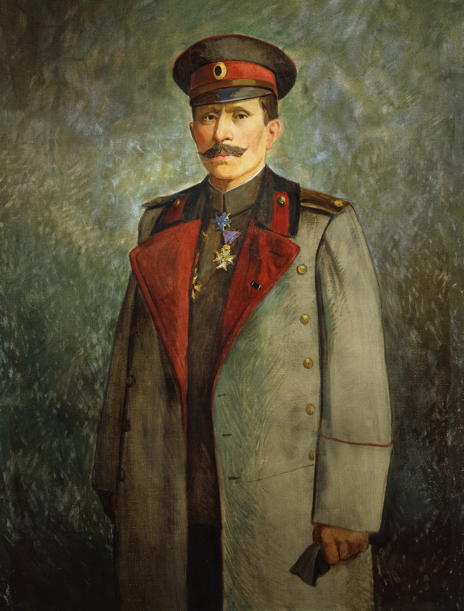 保加利亚陆军参谋长杰孔将军，约 1916 年（布面油画） 作者 维也纳内多曼斯基工作室