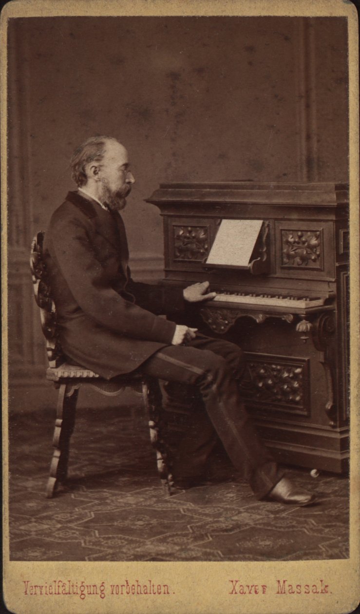 剧作家和作曲家弗朗茨-弗里德里希-理查德-热内1823-1895年的肖像，约1880-1885年。 作者 维也纳。摄影工作室 Xaver Massak