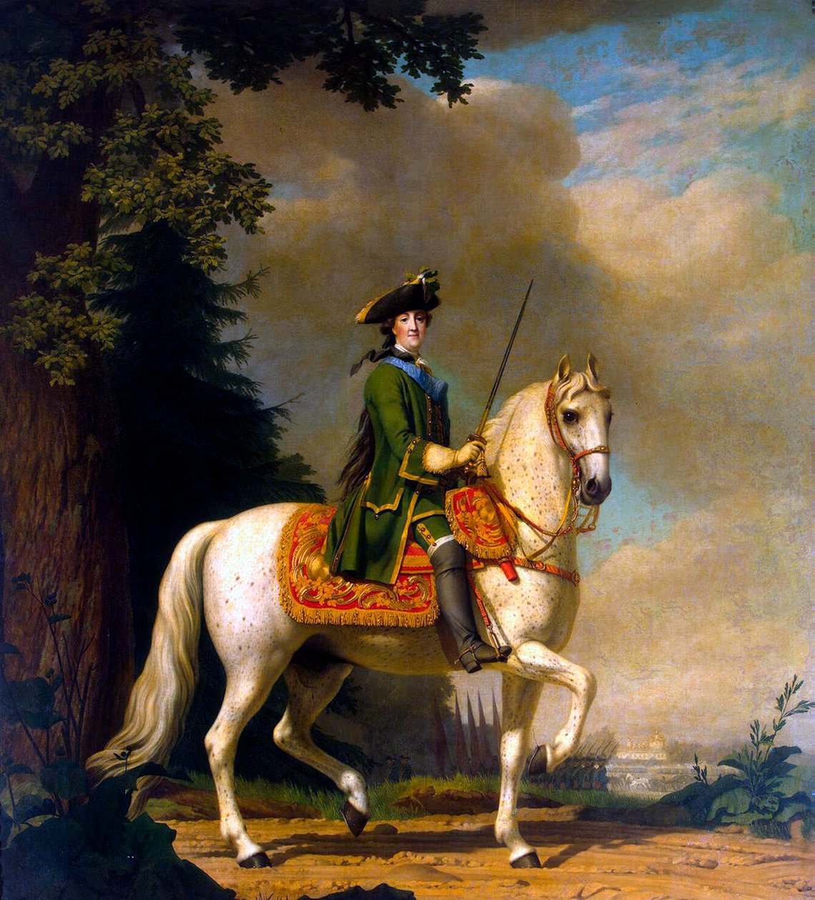 凯瑟琳二世皇后的马术肖像》，1729-1796年，1762年后。 作者 维吉留斯·埃里克森（Vigilius Erichsen）