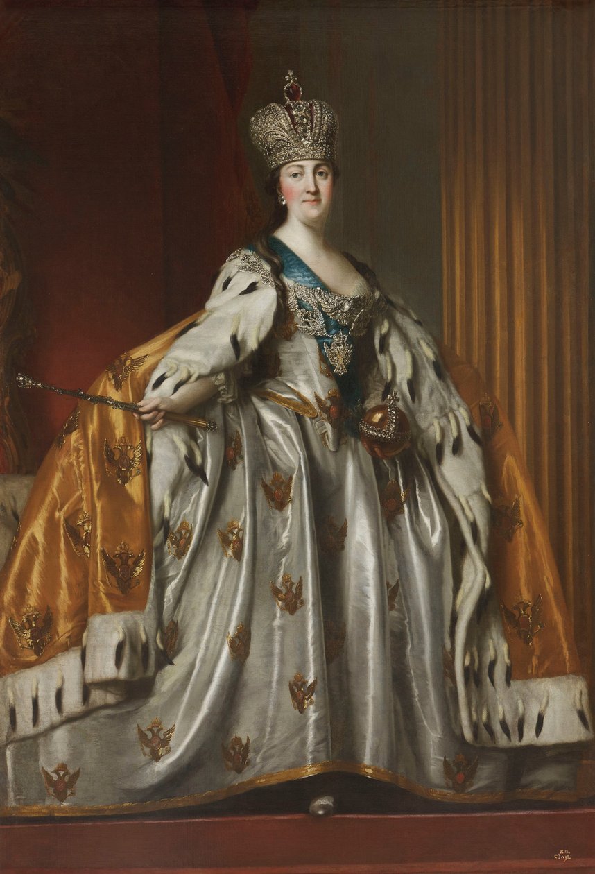1762年后的加冕长袍中的凯瑟琳二世女皇肖像1729-1796 作者 维吉留斯·埃里克森（Vigilius Erichsen）