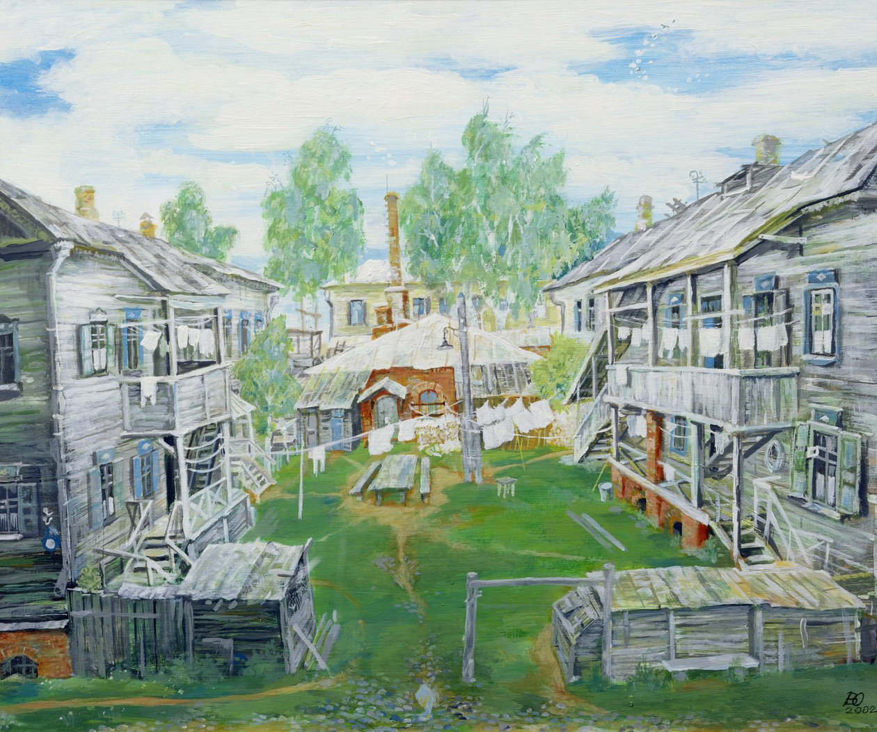 电影《第三罗马》布景设计，2000 年（钢笔画胶合板） 作者 维克多·伊万诺维奇·尤辛