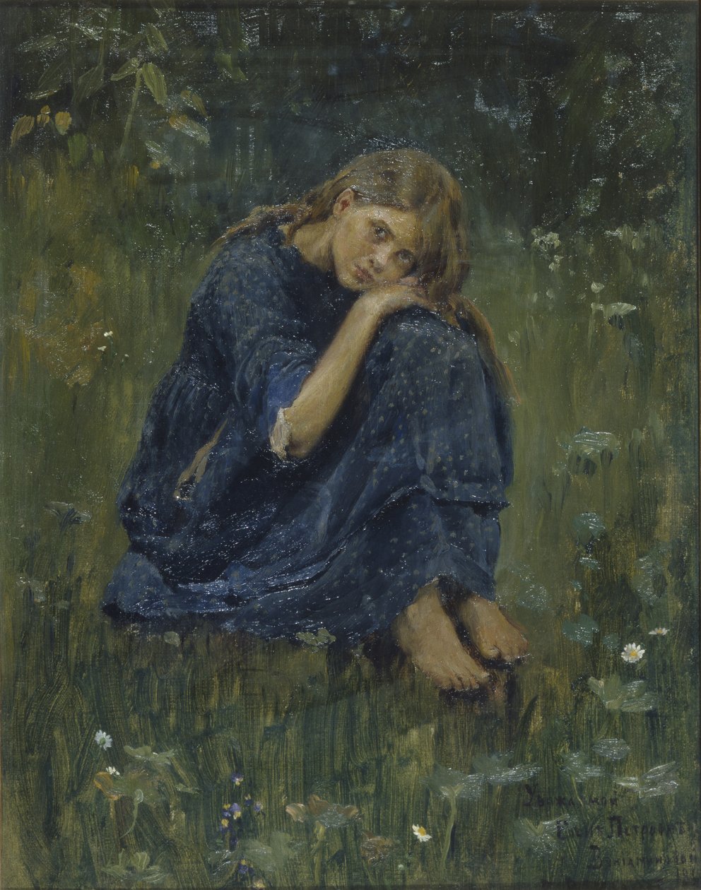 Alyonushka研究，1881年 作者 维克托·米哈伊洛维奇·瓦斯涅佐夫
