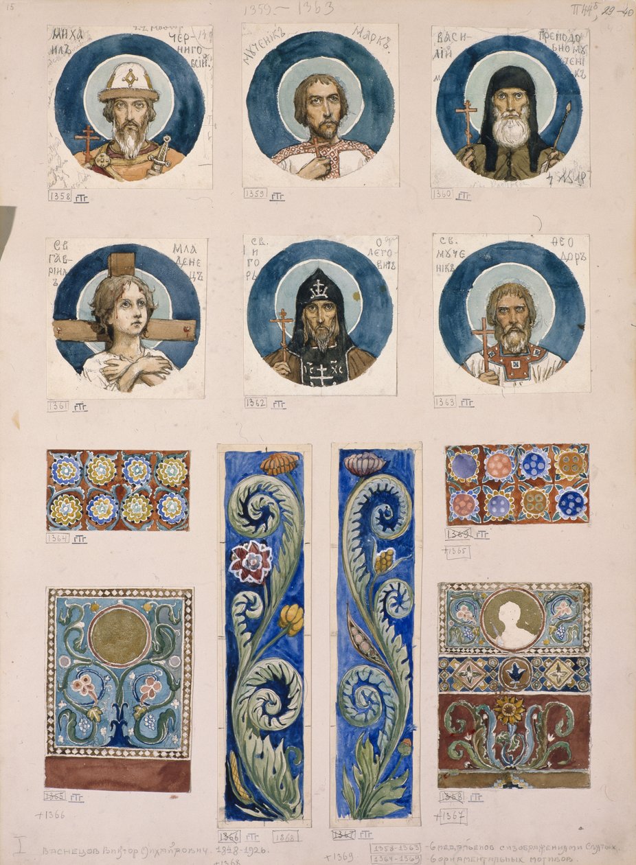 1884-1889年，基辅圣弗拉基米尔大教堂的壁画与俄罗斯圣徒共同研究壁画 作者 维克托·米哈伊洛维奇·瓦斯涅佐夫