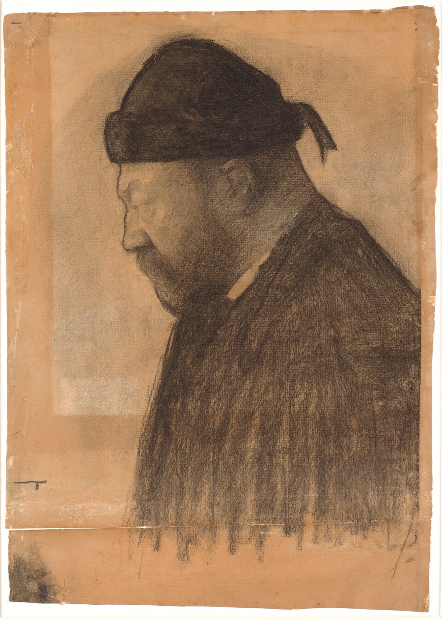 索瓦尔德-宾德斯博尔（Thorvald Bindesbøll）左侧侧面肖像 作者 威廉·哈默修伊