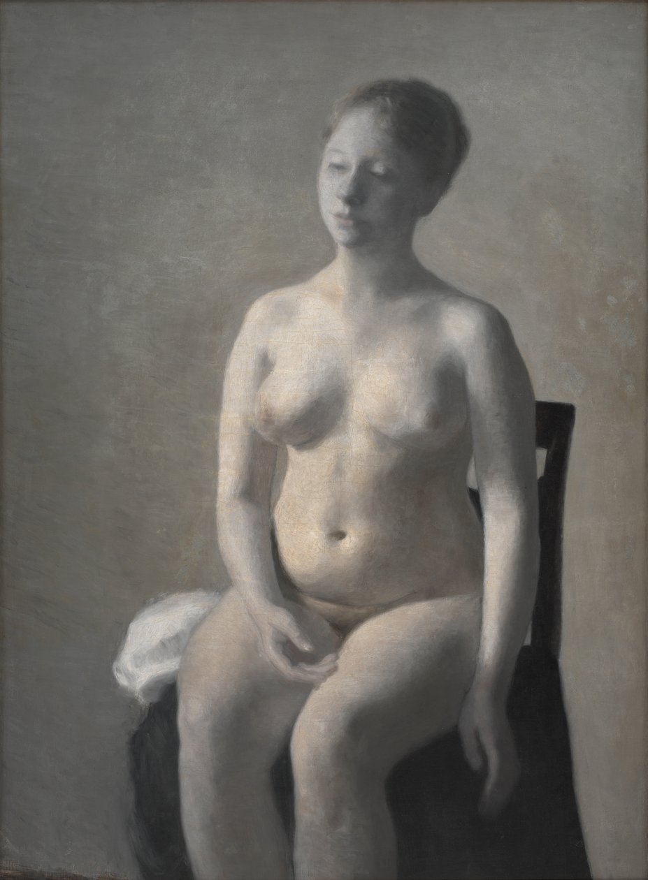 裸体女模特，1889年 作者 威廉·哈默肖伊