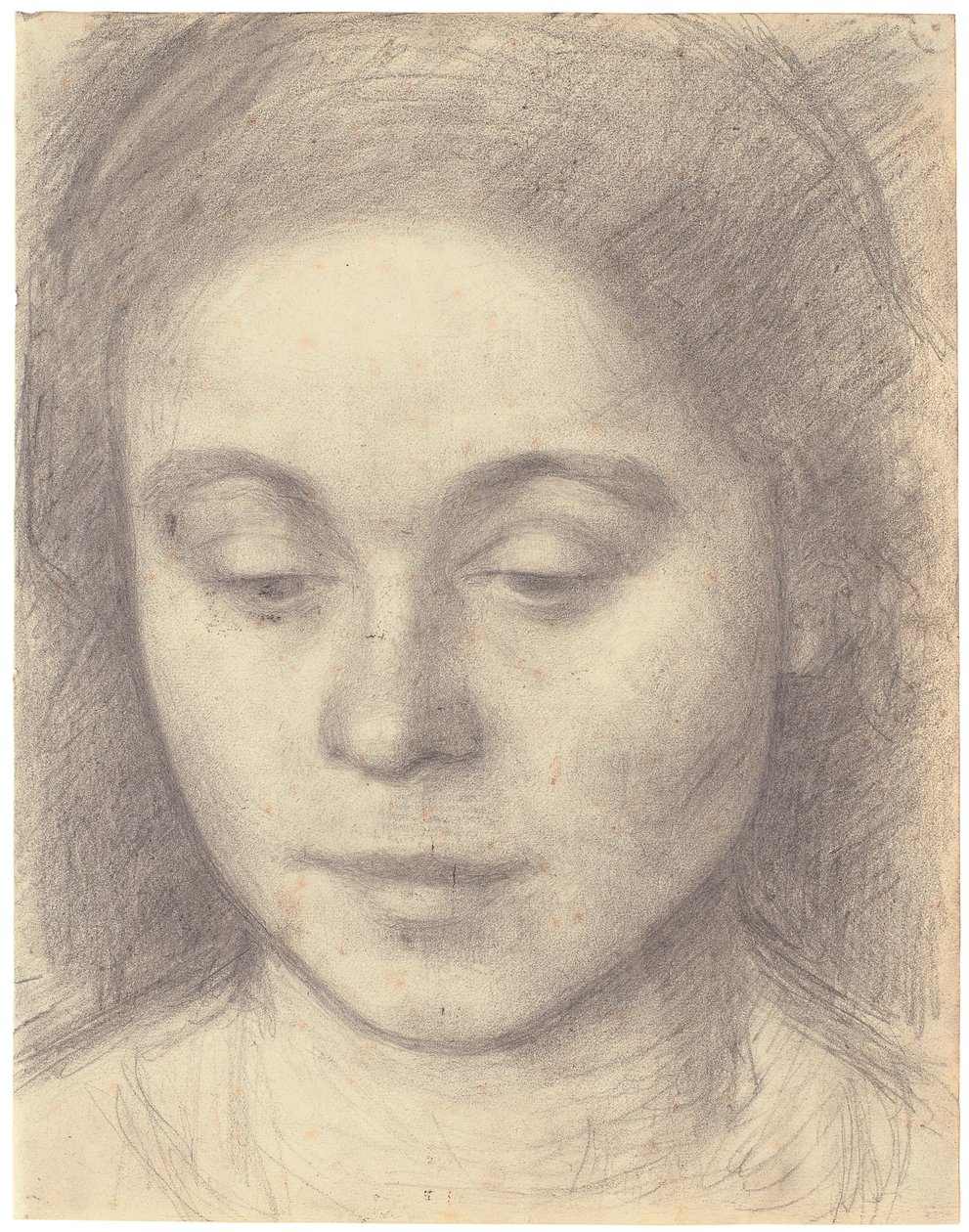 艾达的肖像，艺术家的妻子，1898年（铅笔） 作者 威廉·哈默肖伊