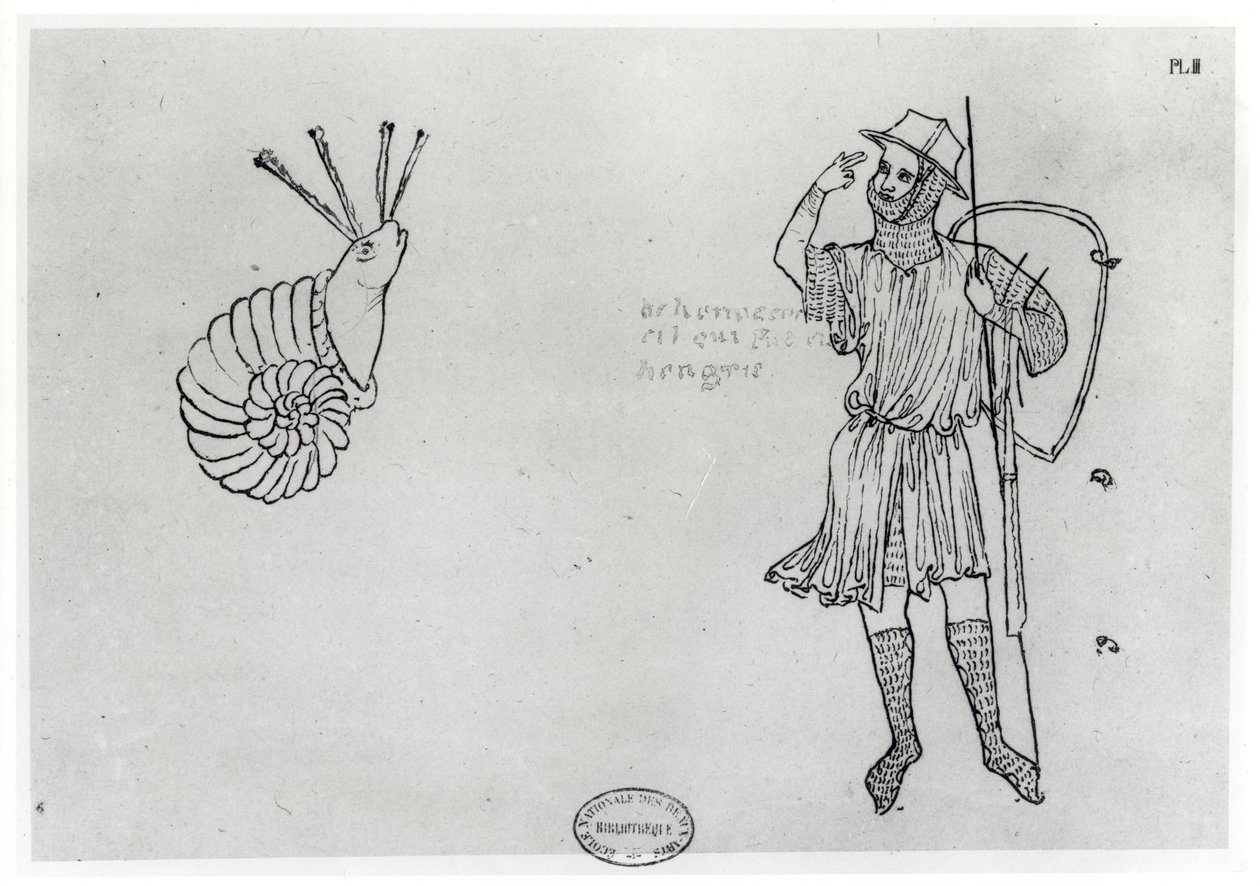 Fol.2蜗牛和匈牙利士兵（传真副本） 作者 比利亚德·德·洪内库特