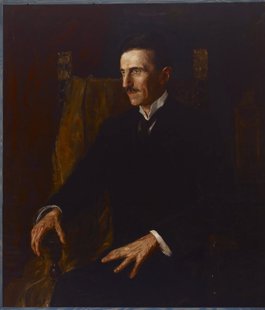 尼古拉·特斯拉的蓝色肖像，1916年 作者 维尔玛·洛夫（Vilma Lwoff）Parlaghy