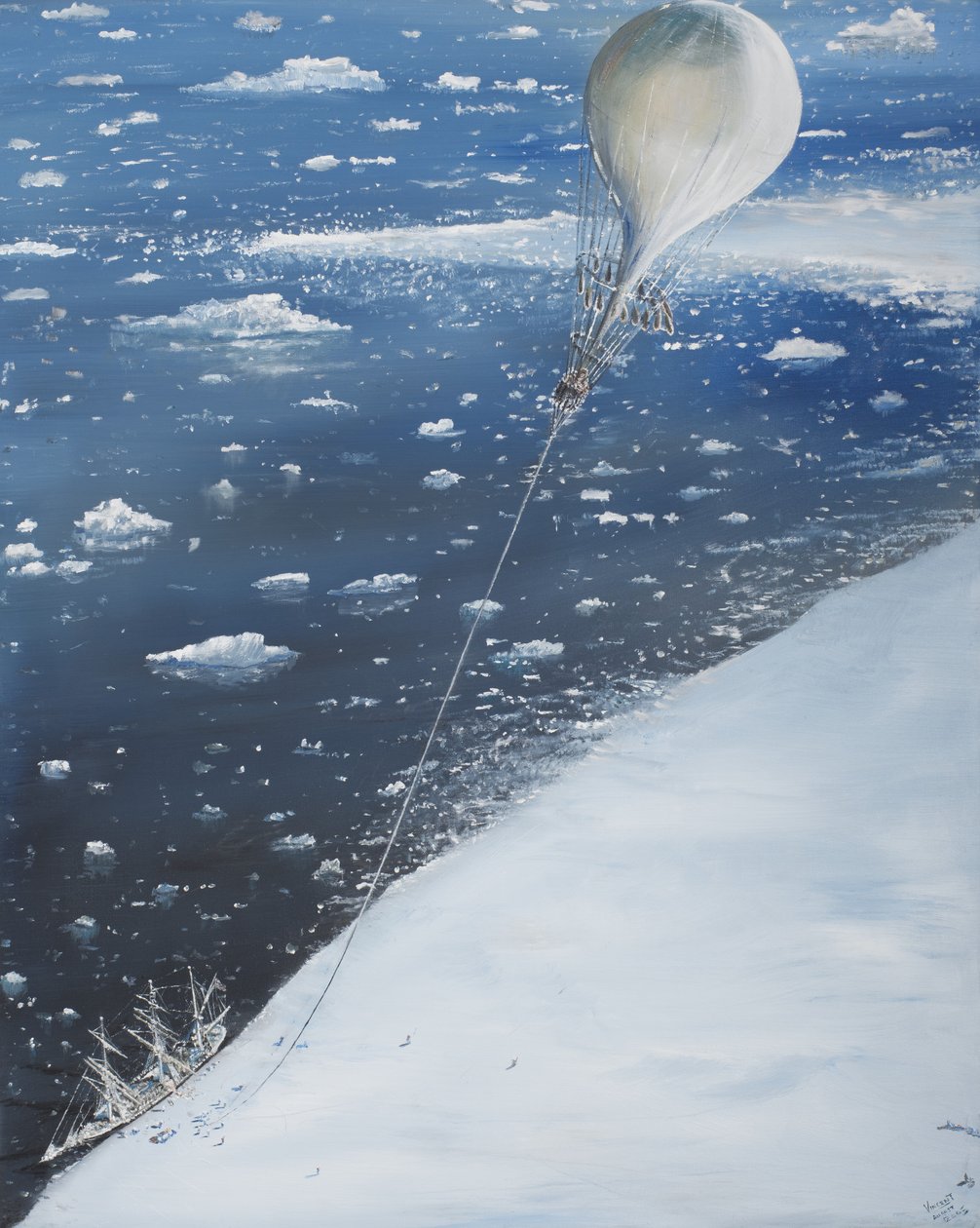 南极洲第一位Aeronaut Captain Scott，2005年2月2日，2005年2月（油画） 作者 文森特·亚历山大·布斯