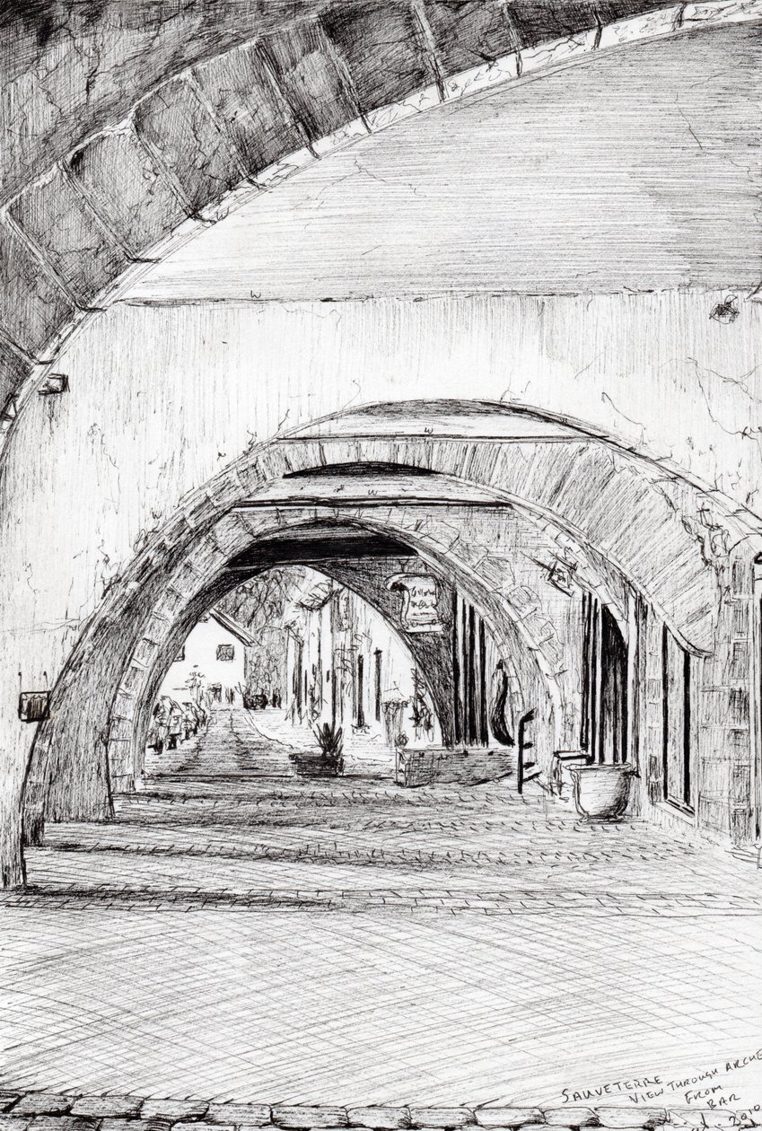 Arches Sauveterre France，2010，（纸上墨水） 作者 文森特·亚历山大·布斯