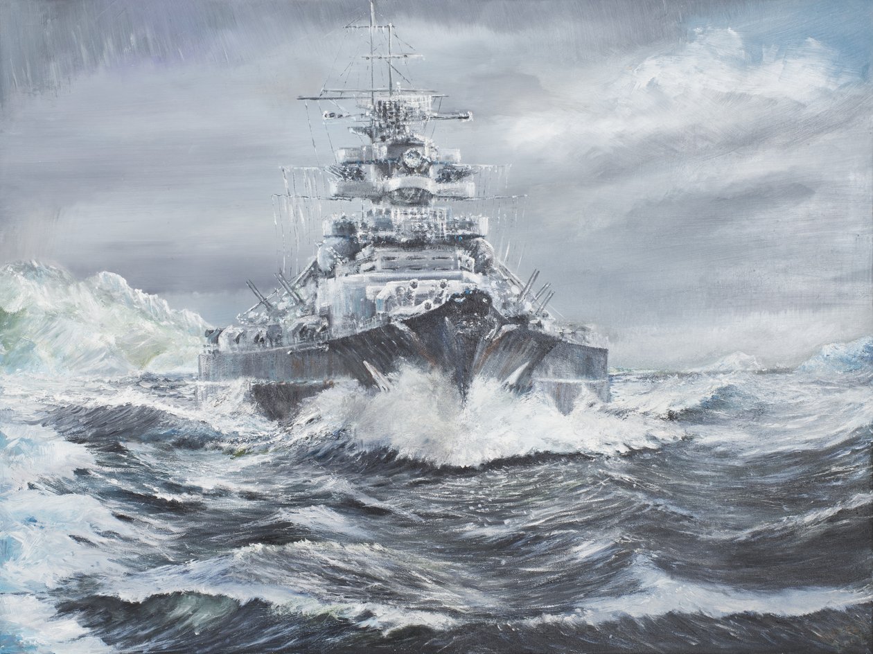 俾斯麦离开格陵兰海岸1900hrs 23rdMay 1941,2007，（油画） 作者 文森特·亚历山大·布斯