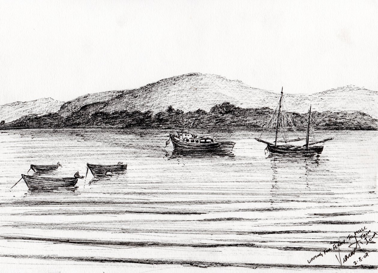 Iona，2007年的船，（墨水在纸上） 作者 文森特·亚历山大·布斯
