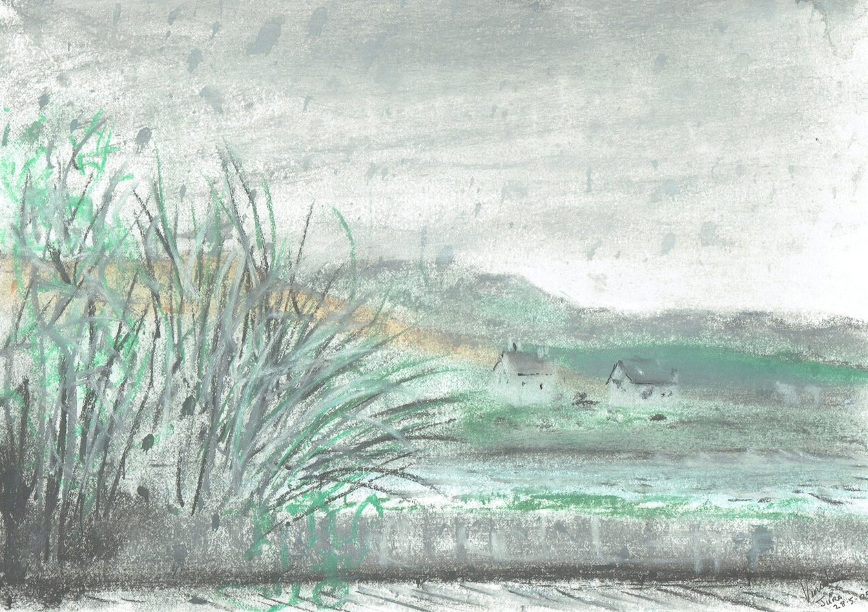 倾盆大雨的汝拉岛，2005年，（纸上粉彩） 作者 文森特·亚历山大·布斯