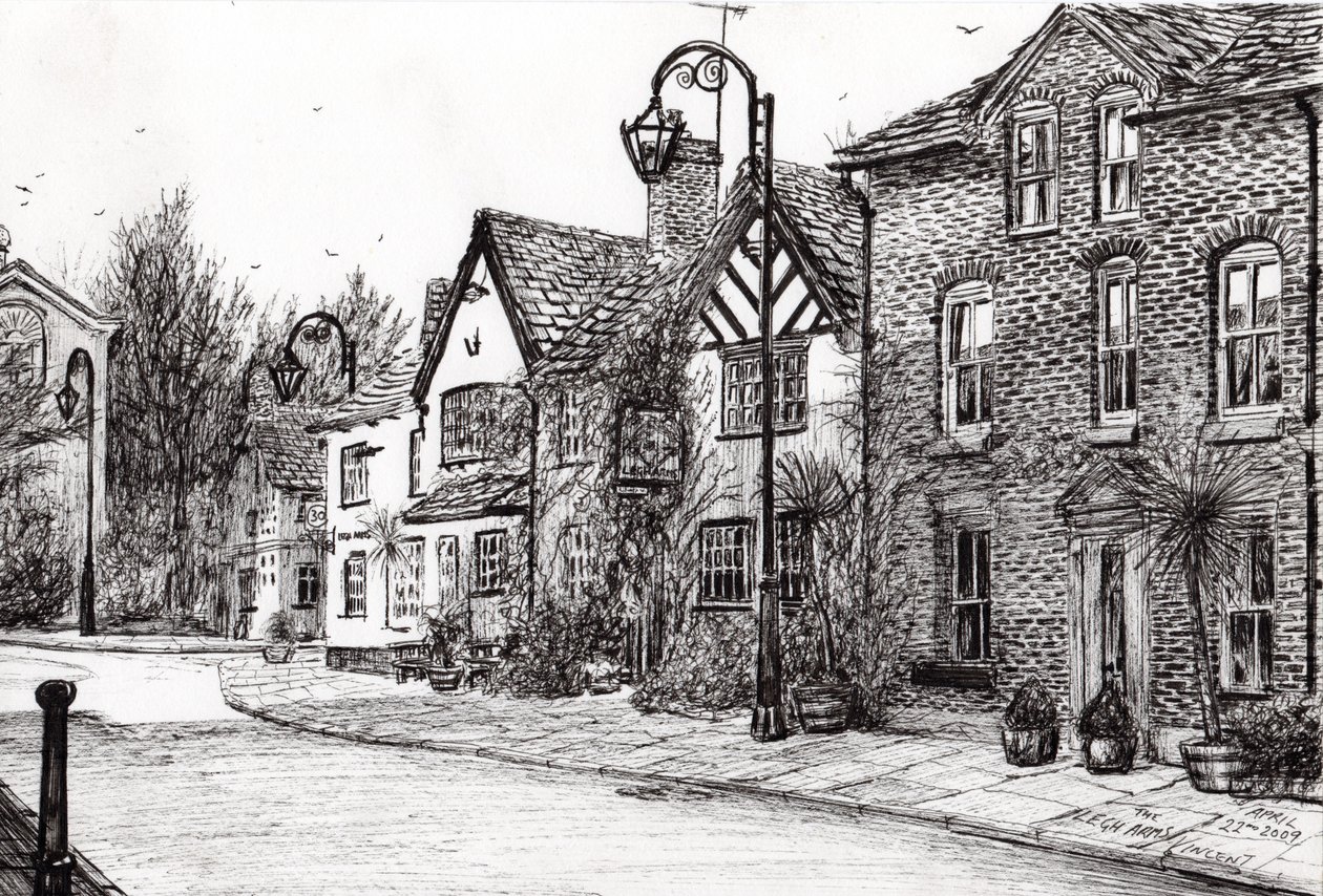 Leigh Arms Prestbury，2009年，（纸上墨水） 作者 文森特·亚历山大·布斯