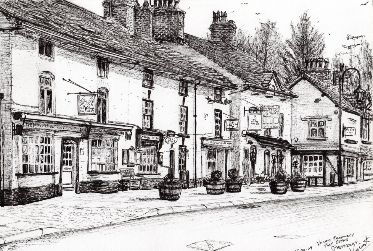 邮局Prestbury，2009，（纸上墨水） 作者 文森特·亚历山大·布斯