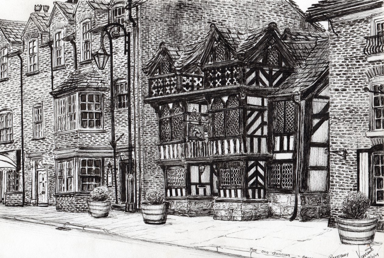 Prestbury NatWest Bank，2009，（纸上墨水） 作者 文森特·亚历山大·布斯