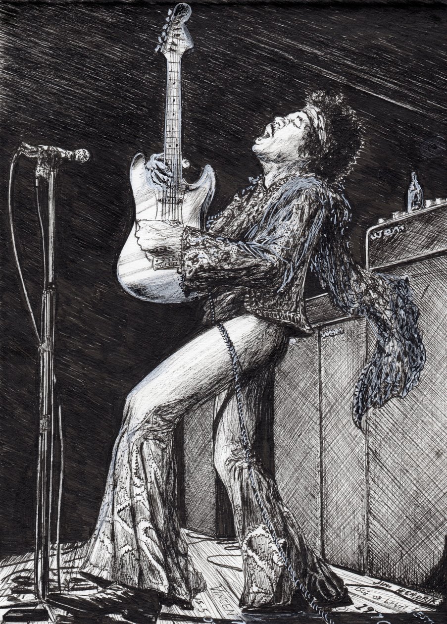 Rock Star，2009，（纸上墨水） 作者 文森特·亚历山大·布斯