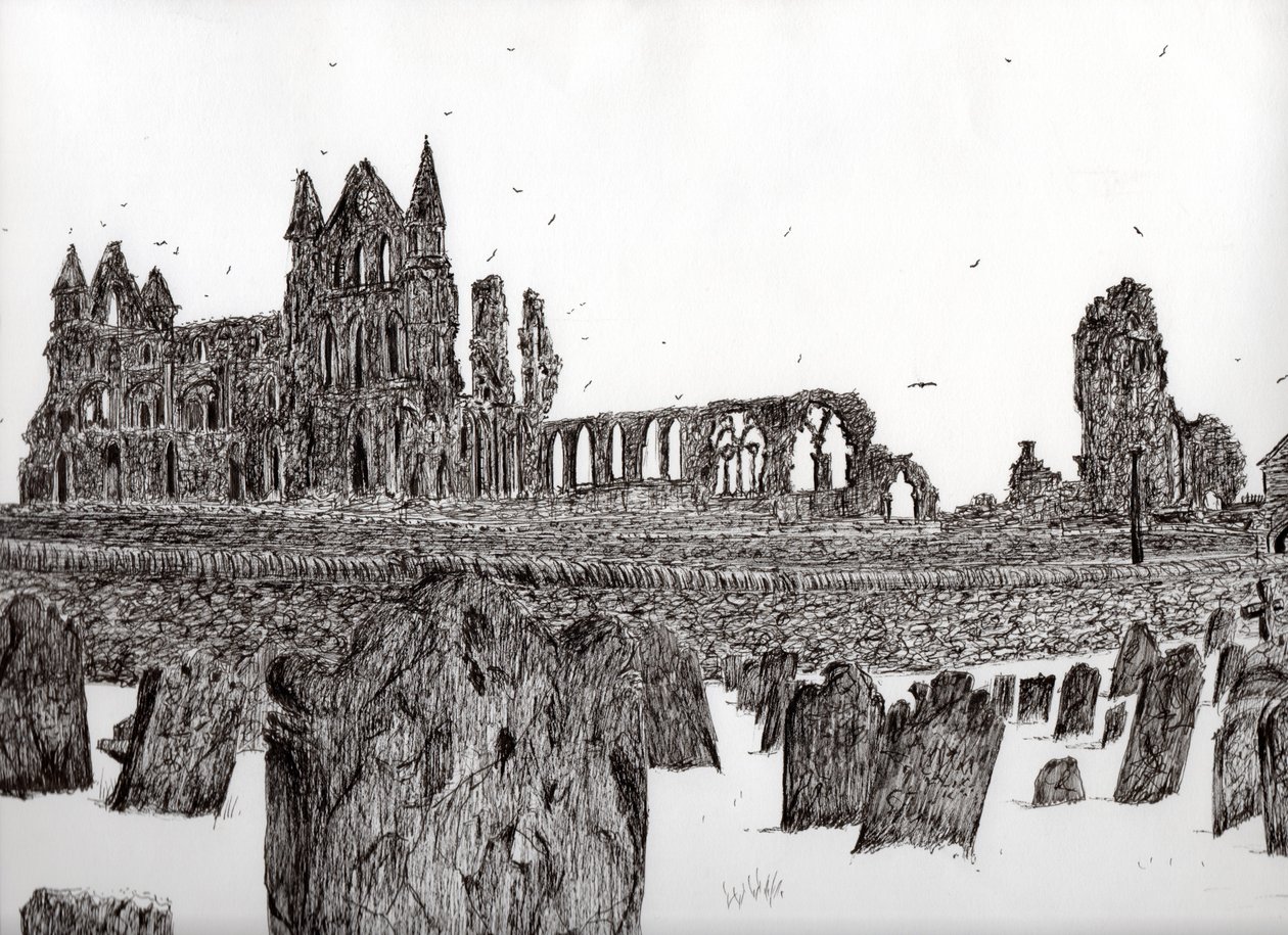 惠特比修道院，2007年，（纸上墨水） 作者 文森特·亚历山大·布斯