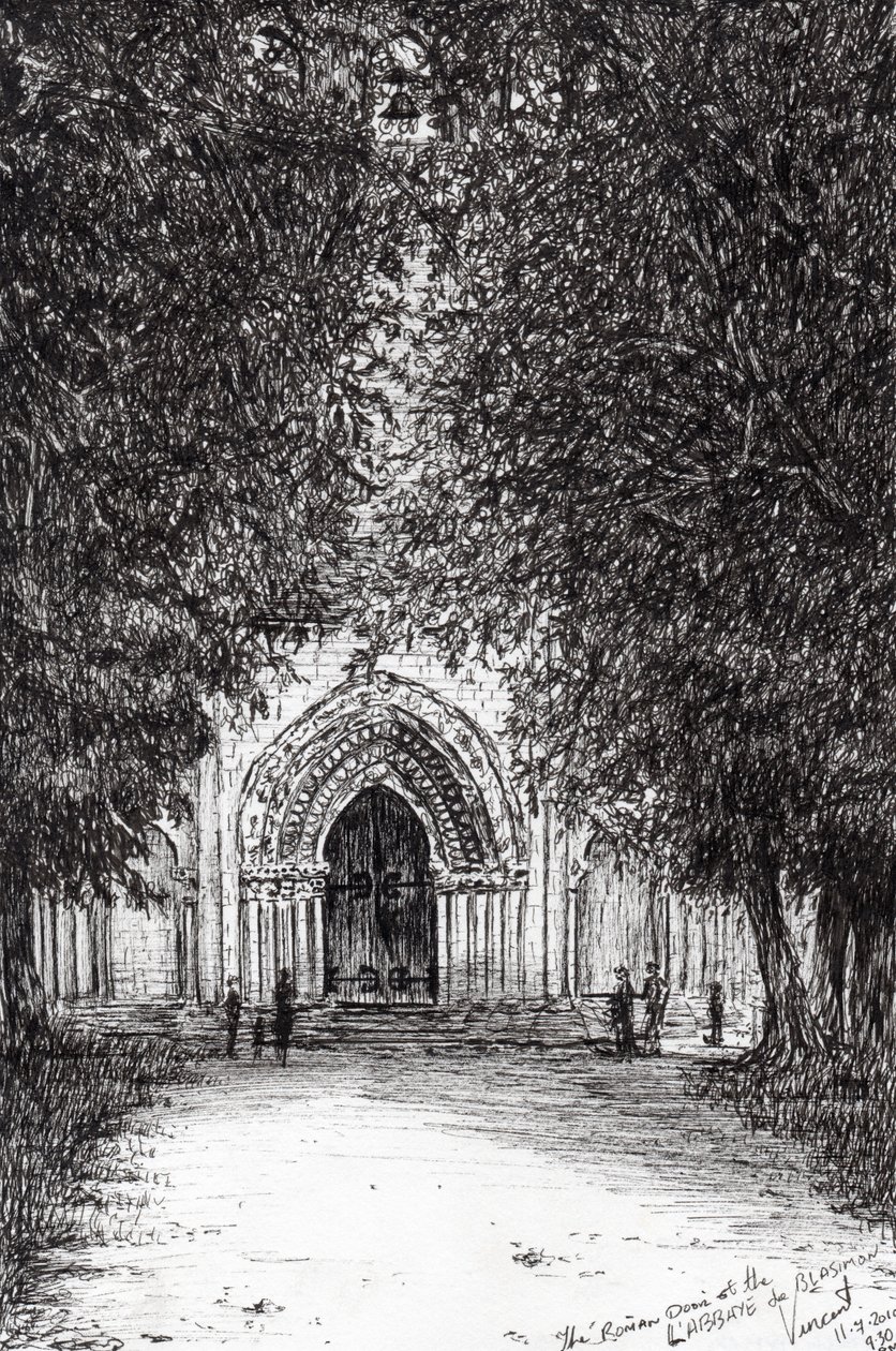 罗马门labbey de blassimon，2010，（墨水在纸上） 作者 文森特·亚历山大·布斯