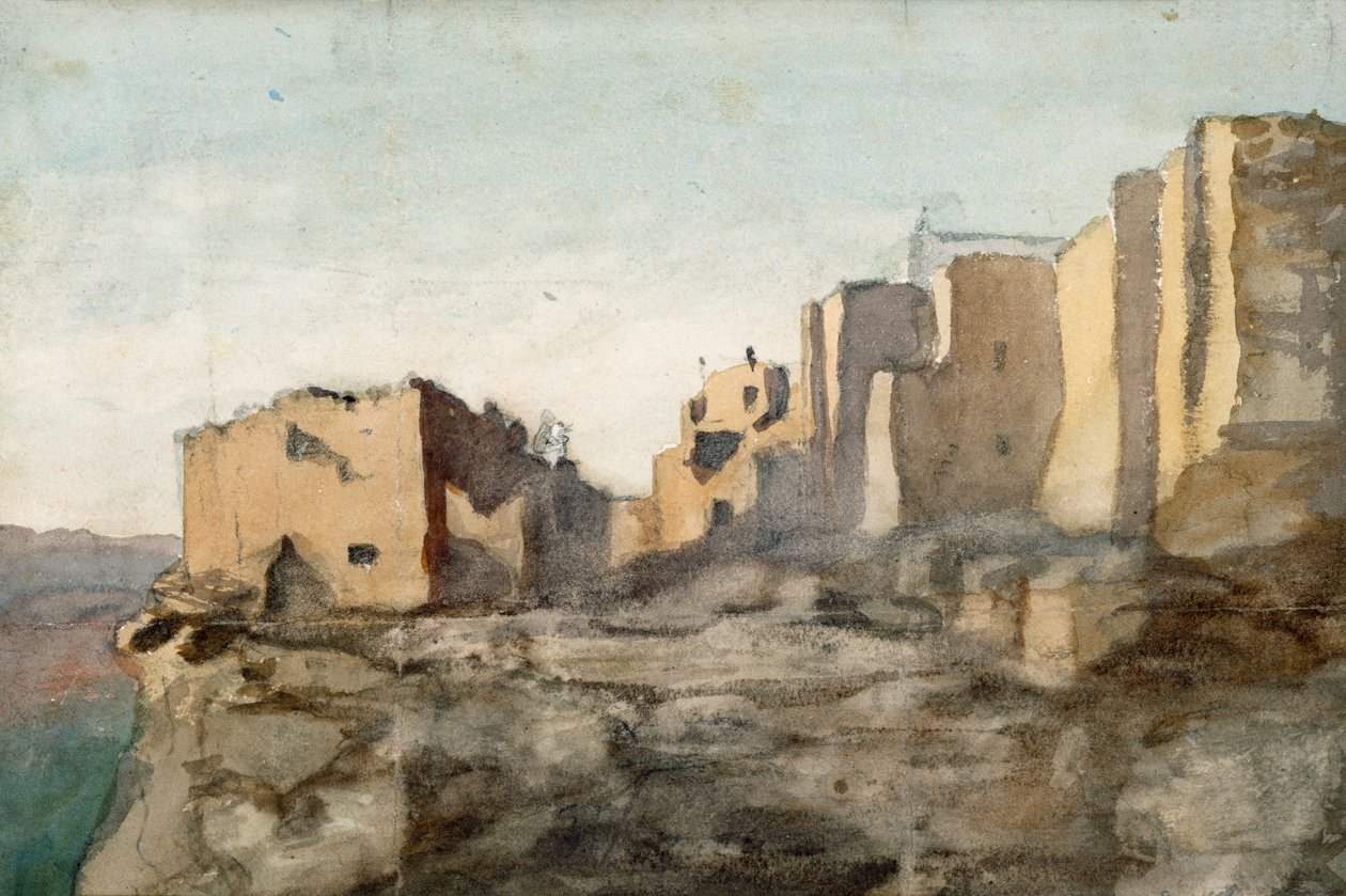 亚利桑那州Moqui Village Cliff Dwellings，1869-71（纸上写着） 作者 文森特·科莱尔