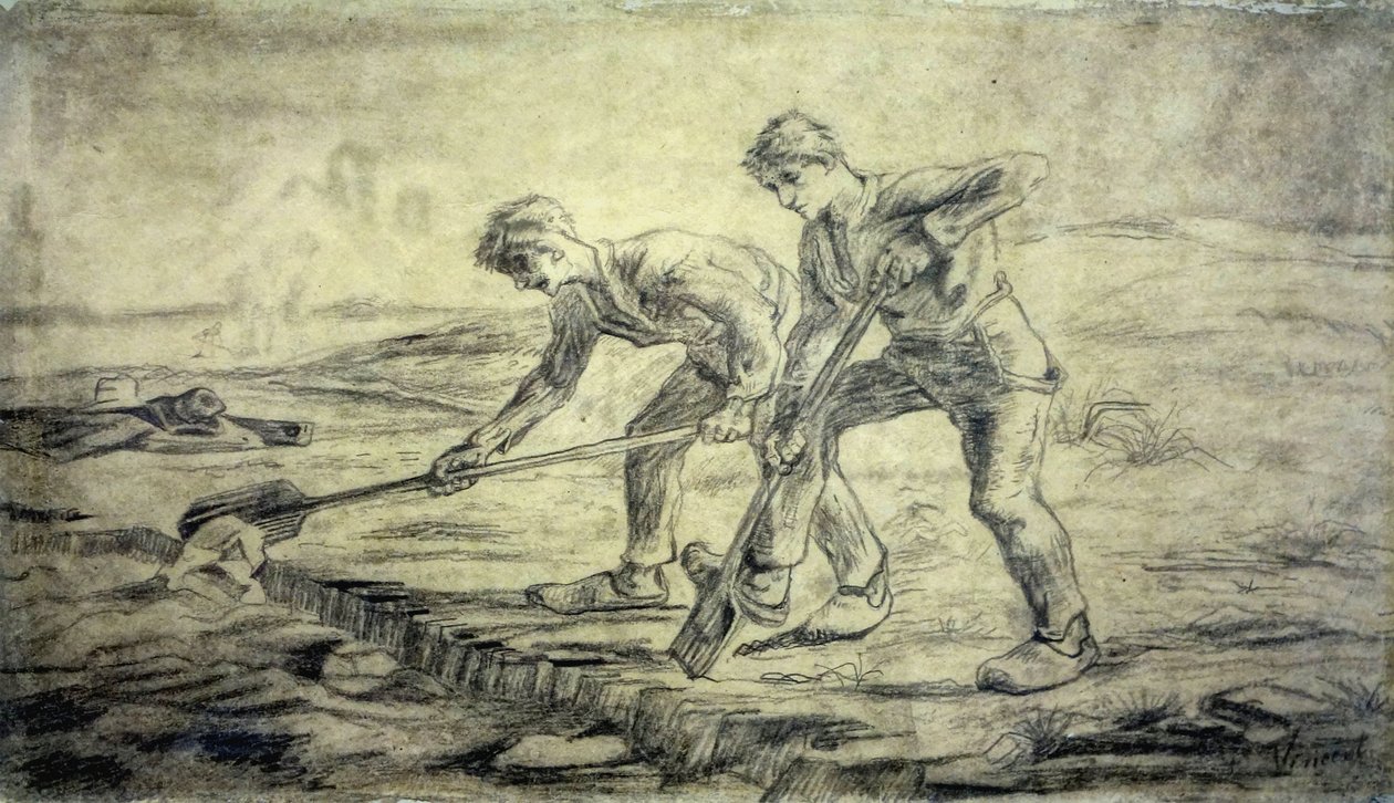 来自Cuesmes的家庭挖掘者Van Gogh 作者 文森特·梵高
