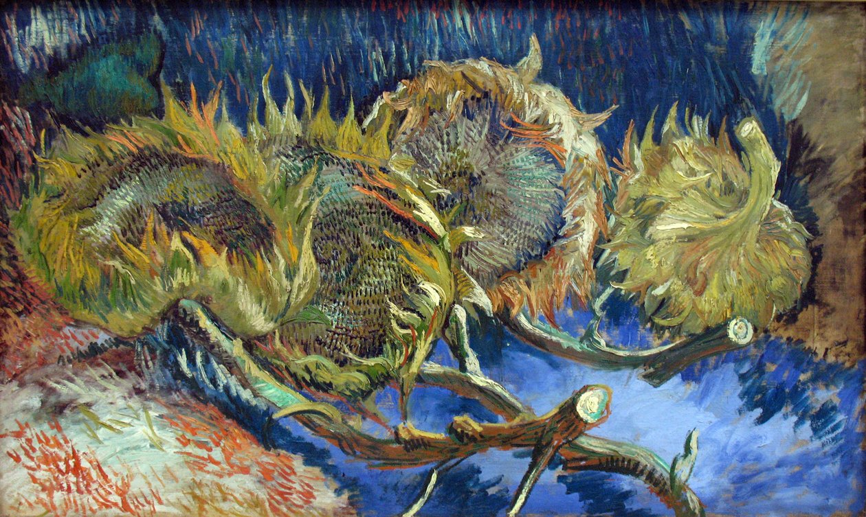 在蓝色花瓶的花 作者 文森特·梵高