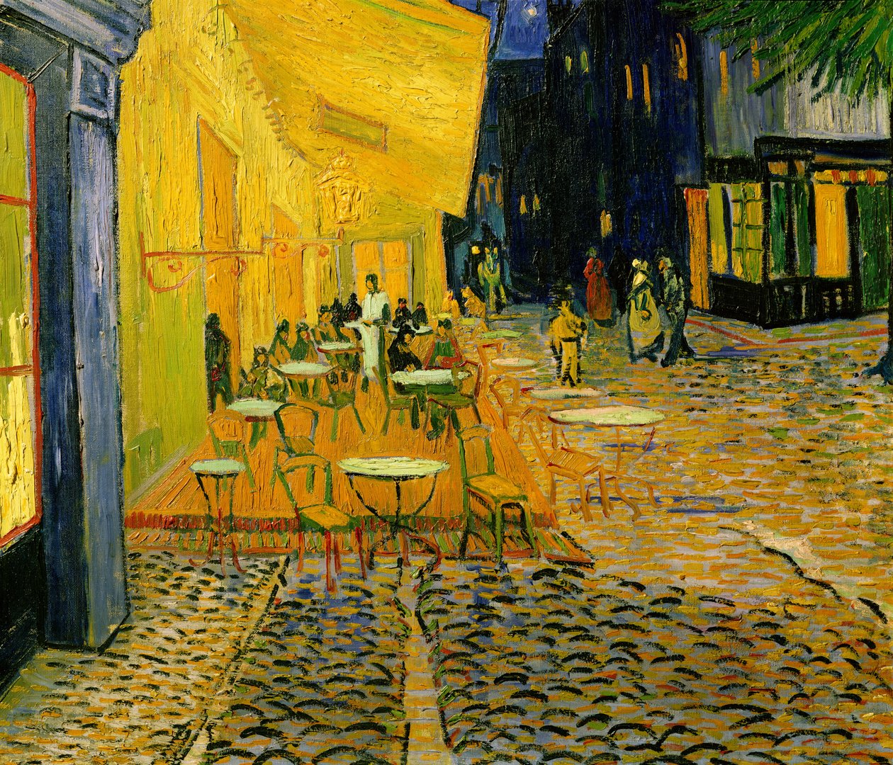 咖啡馆露台，Place du Forum，阿尔勒，1888年油画细节192281 作者 文森特·梵高