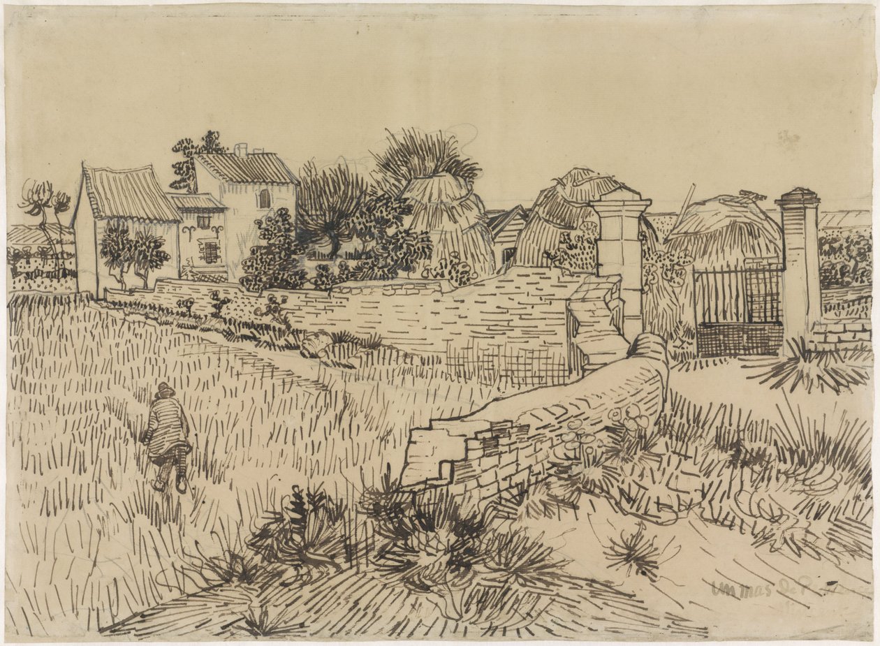 普罗旺斯的农场，c.1888（笔在纸上） 作者 文森特·梵高