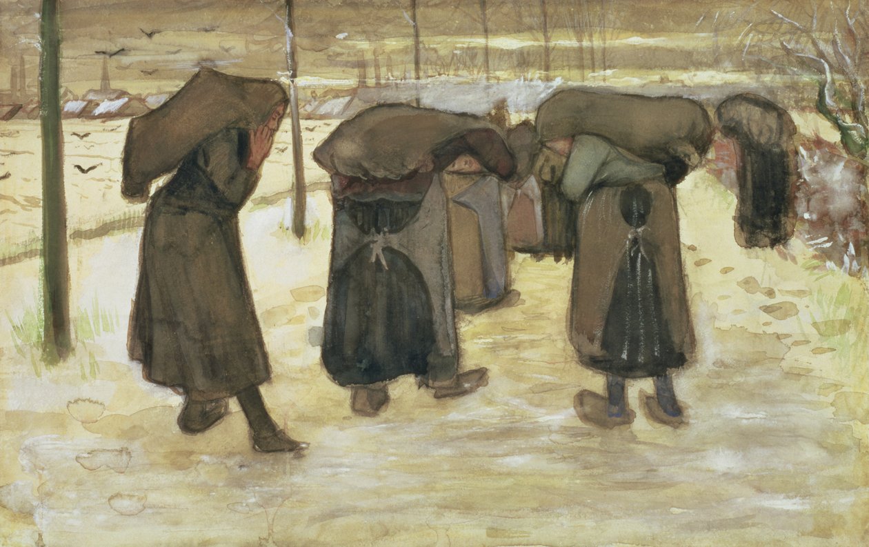 1882年，矿工的妻子背着煤袋 作者 文森特·梵高