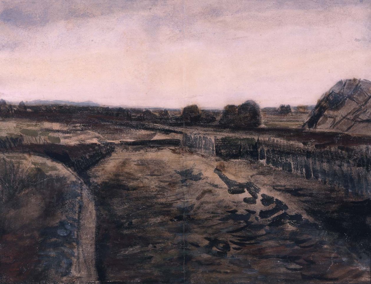 景观在德伦特，1883年 作者 文森特·梵高