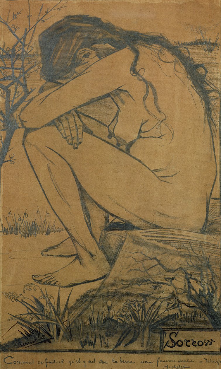 悲伤，1882年（铅笔，钢笔和墨水） 作者 文森特·梵高