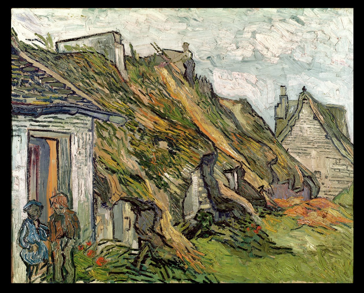位于Chaponval的茅草小屋，Auvers-sur-Oise，1890 作者 文森特·梵高