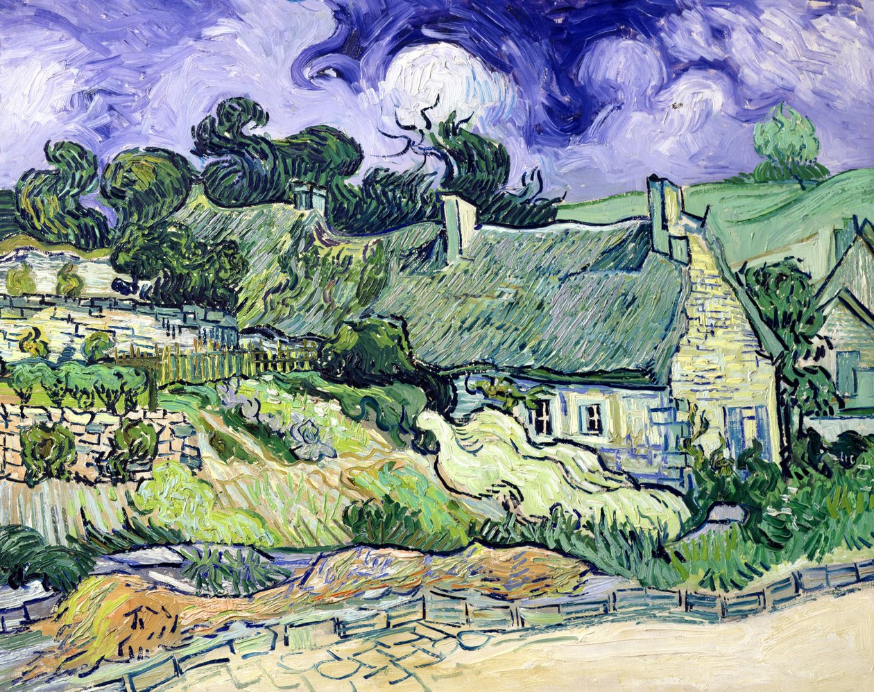 位于Auvers-sur-Oise的Cordeville的茅草小屋，1890年 作者 文森特·梵高
