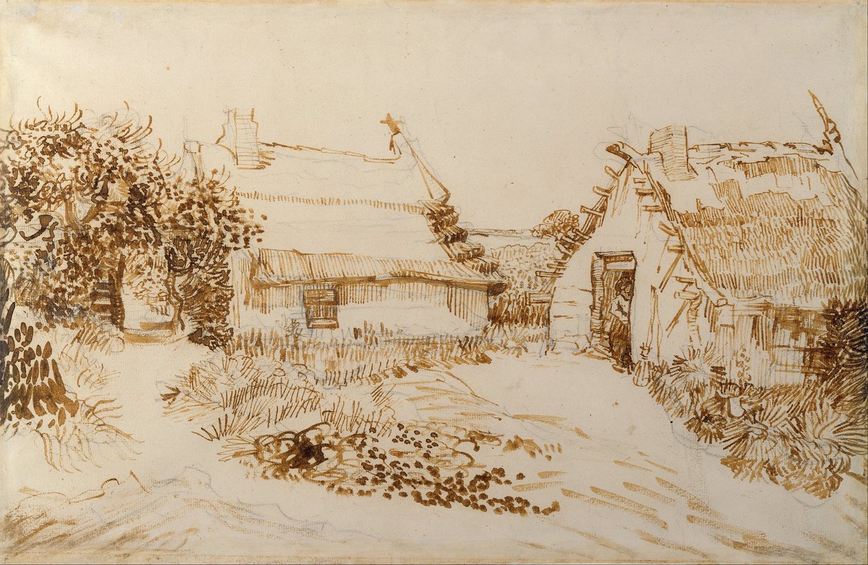 Saintes-Maries-de-la-Mer的两间小屋 作者 文森特·梵高