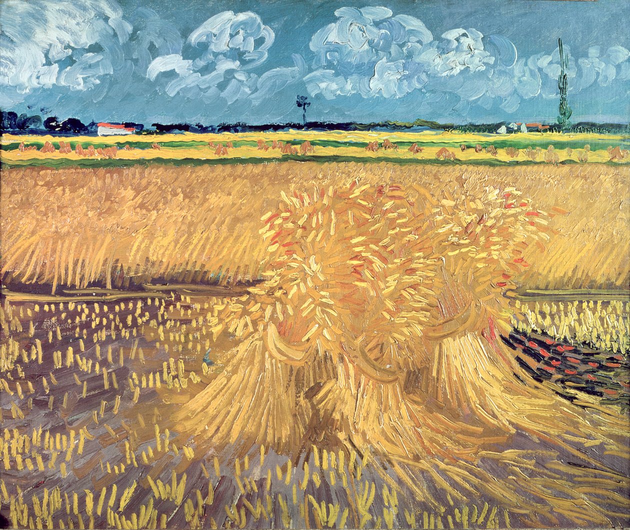 Wheatfield with Sheaves，1888 作者 文森特·梵高